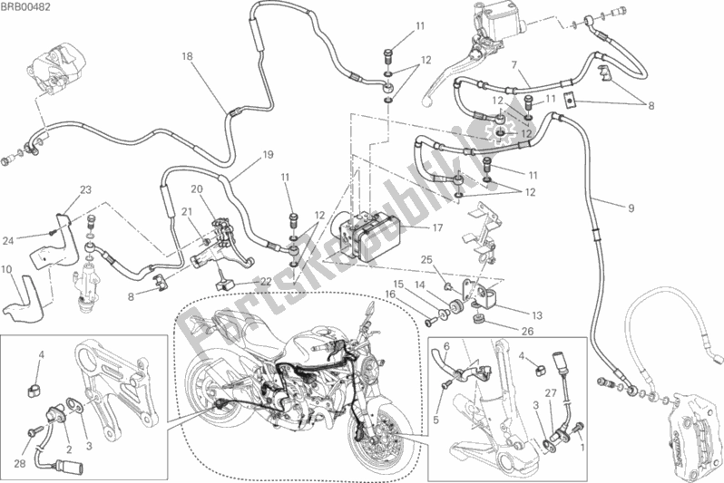 Todas las partes para Sistema Antibloqueo De Frenos (abs) de Ducati Monster 821 Dark Thailand 2015